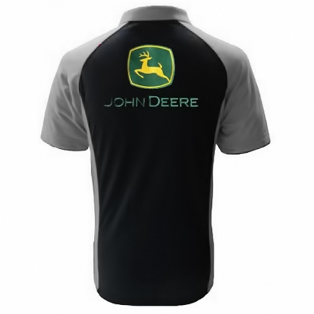 POLO JOHN DEERE  NOIR ET GRIS