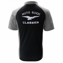 POLO MOTO GUZZI CLASSIC  NOIR ET GRIS