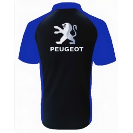 POLO PEUGEOT NOIR ET BLEU