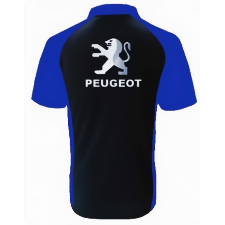 POLO PEUGEOT NOIR ET BLEU