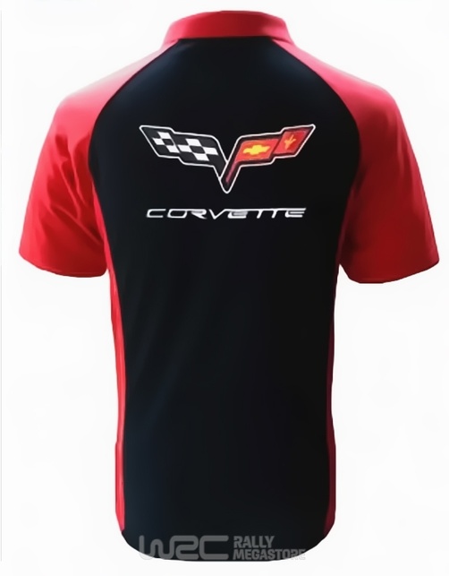 Polo CORVETTE C6 NOIR/ROUGE Collection CORVETTE