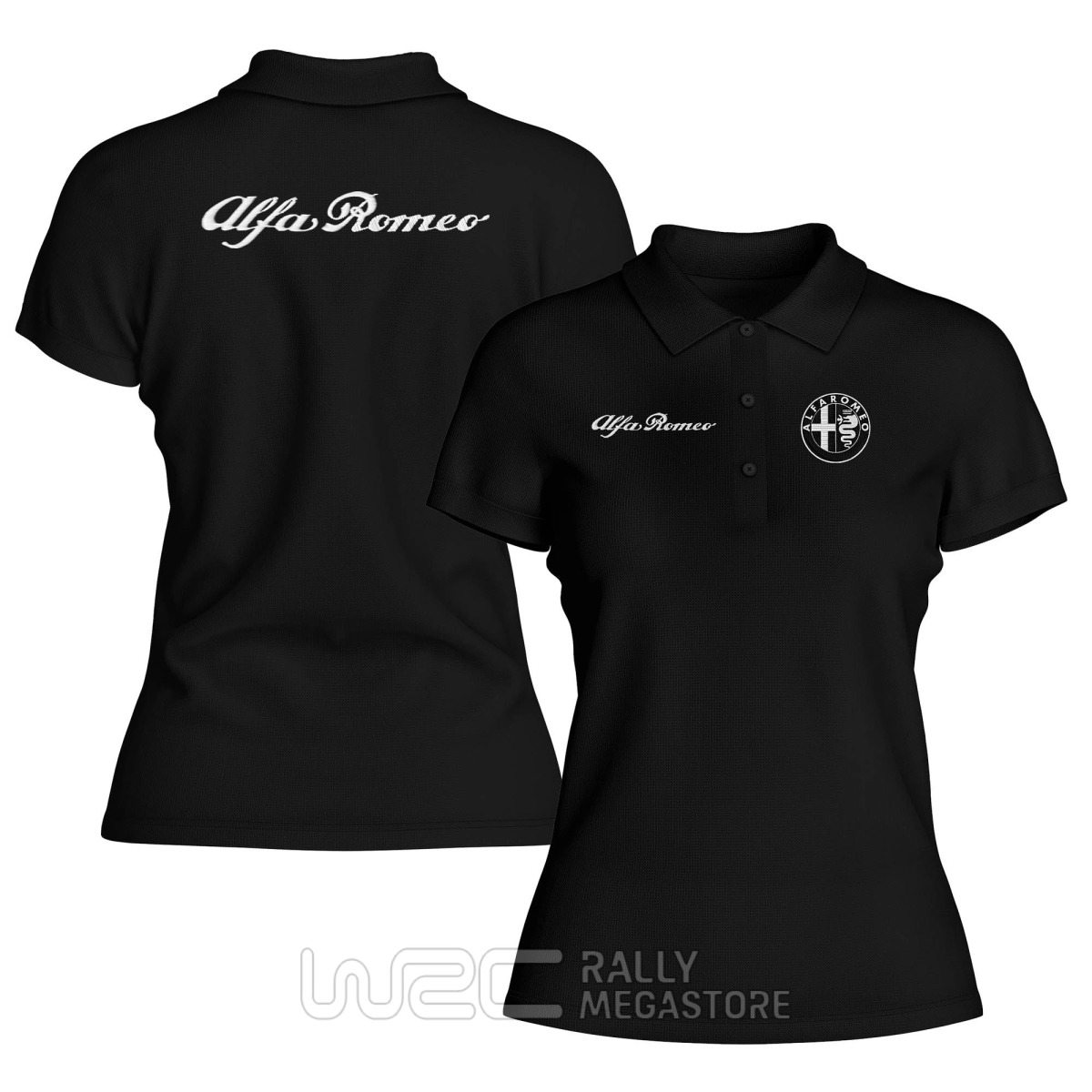 Polo Femme Alfa Romeo Black White : Performance et Style