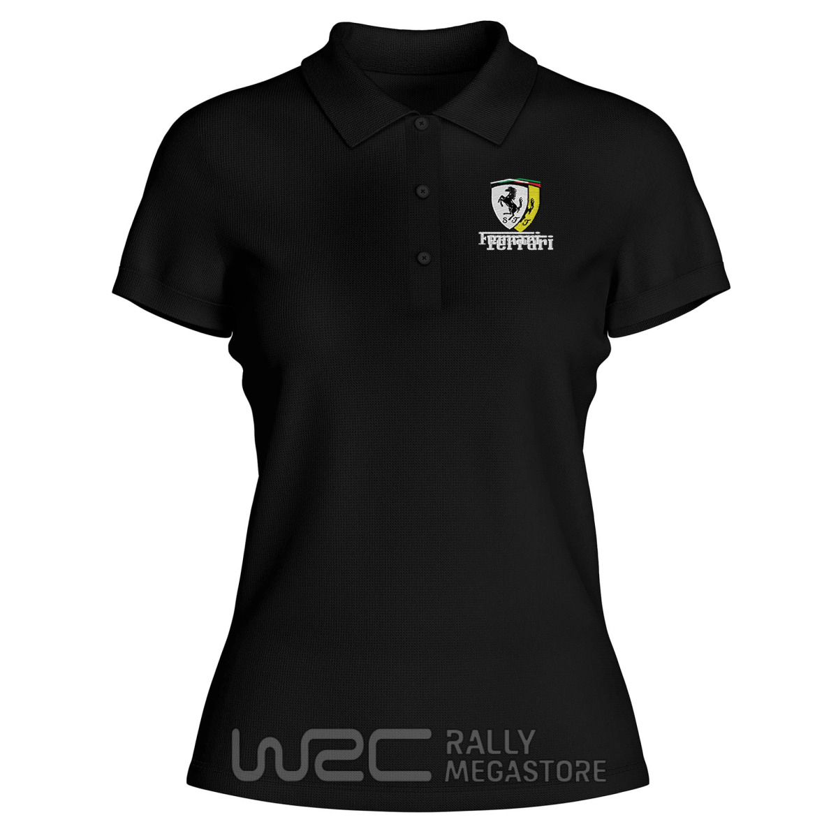 Polo Femme Ferrari Black White : Précision & Vitesse