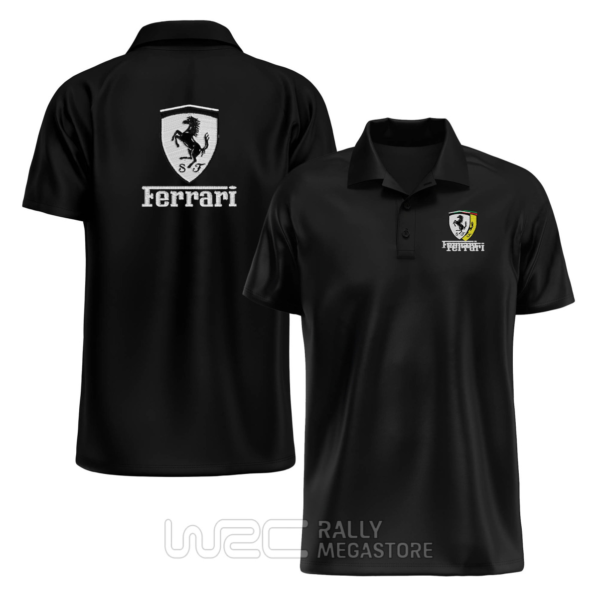 POLO FERRARI BLACK WHITE : Précision Course