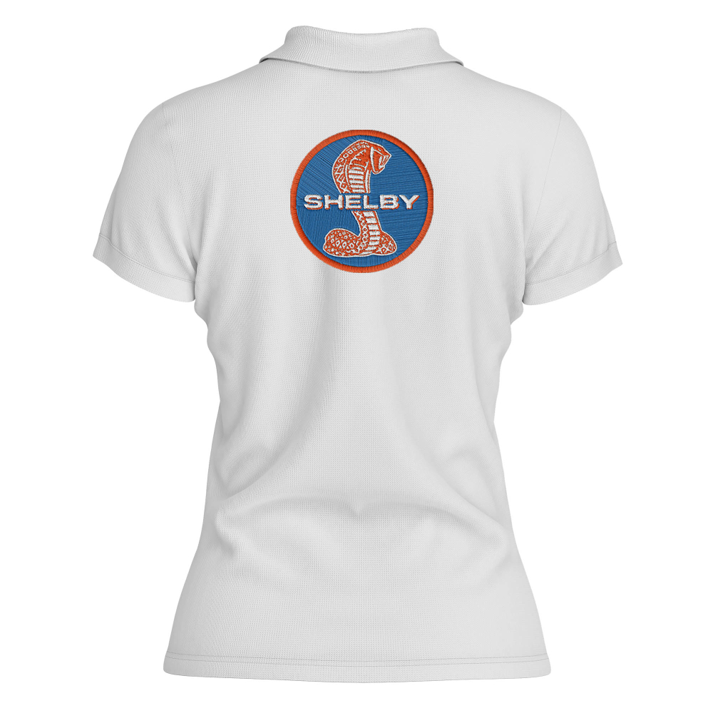 POLO FEMME SHELBY LOGO ORANGE ET BLEU