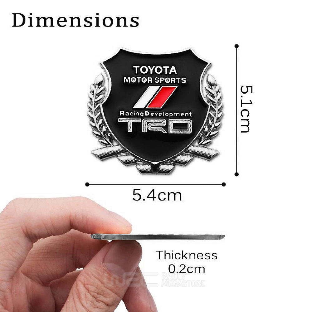 EMBLEME BOUCLIER LOGO TOYOTA TRD SILVER | WRC Rally Mega.Store