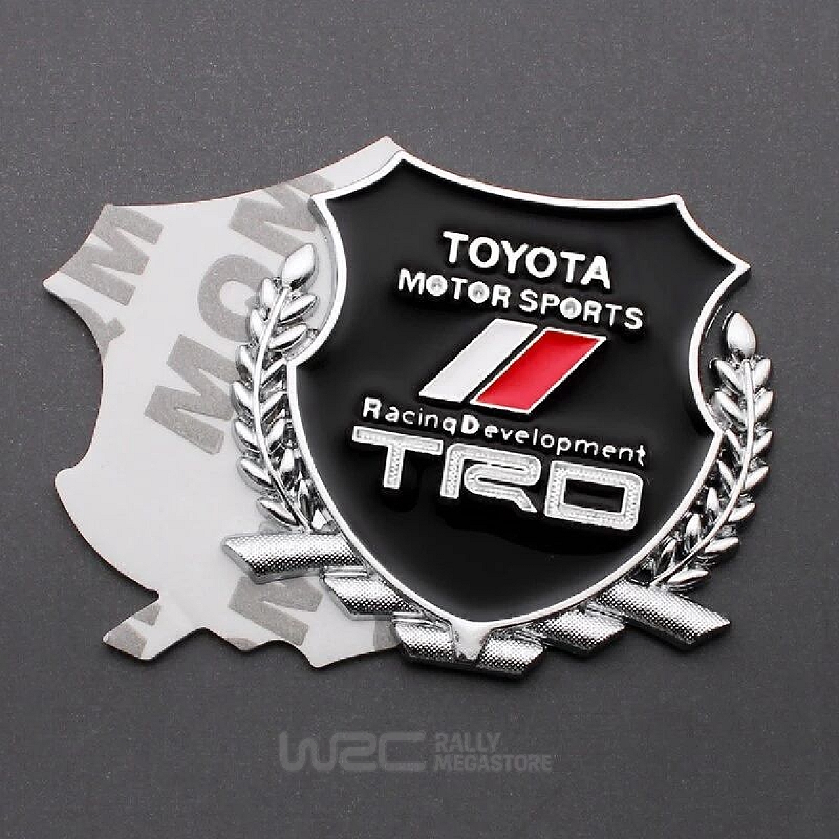 EMBLEME BOUCLIER LOGO TOYOTA TRD SILVER | WRC Rally Mega.Store