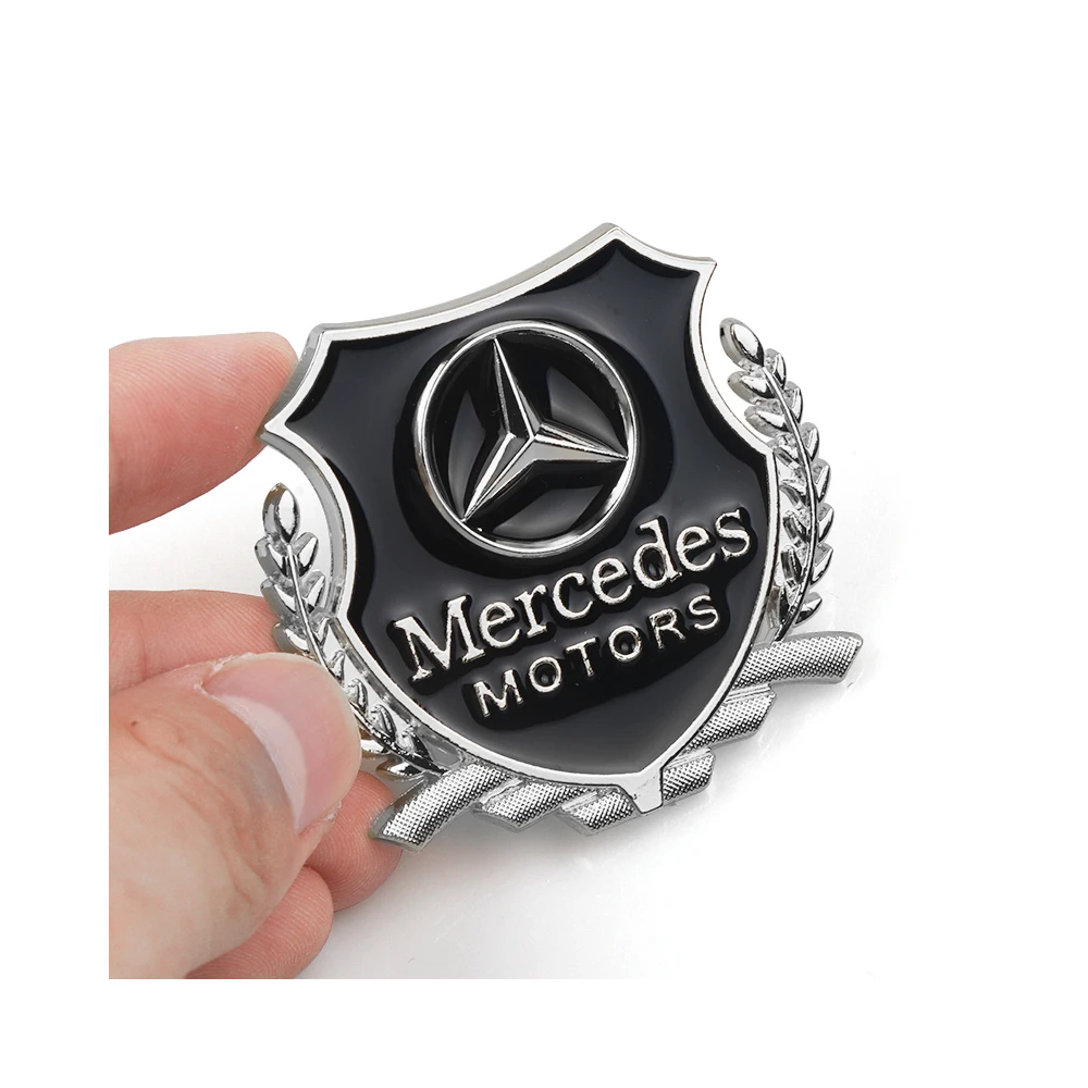 EMBLEME BOUCLIER LOGO MERCEDES SILVER | WRC Rally Mega.Store