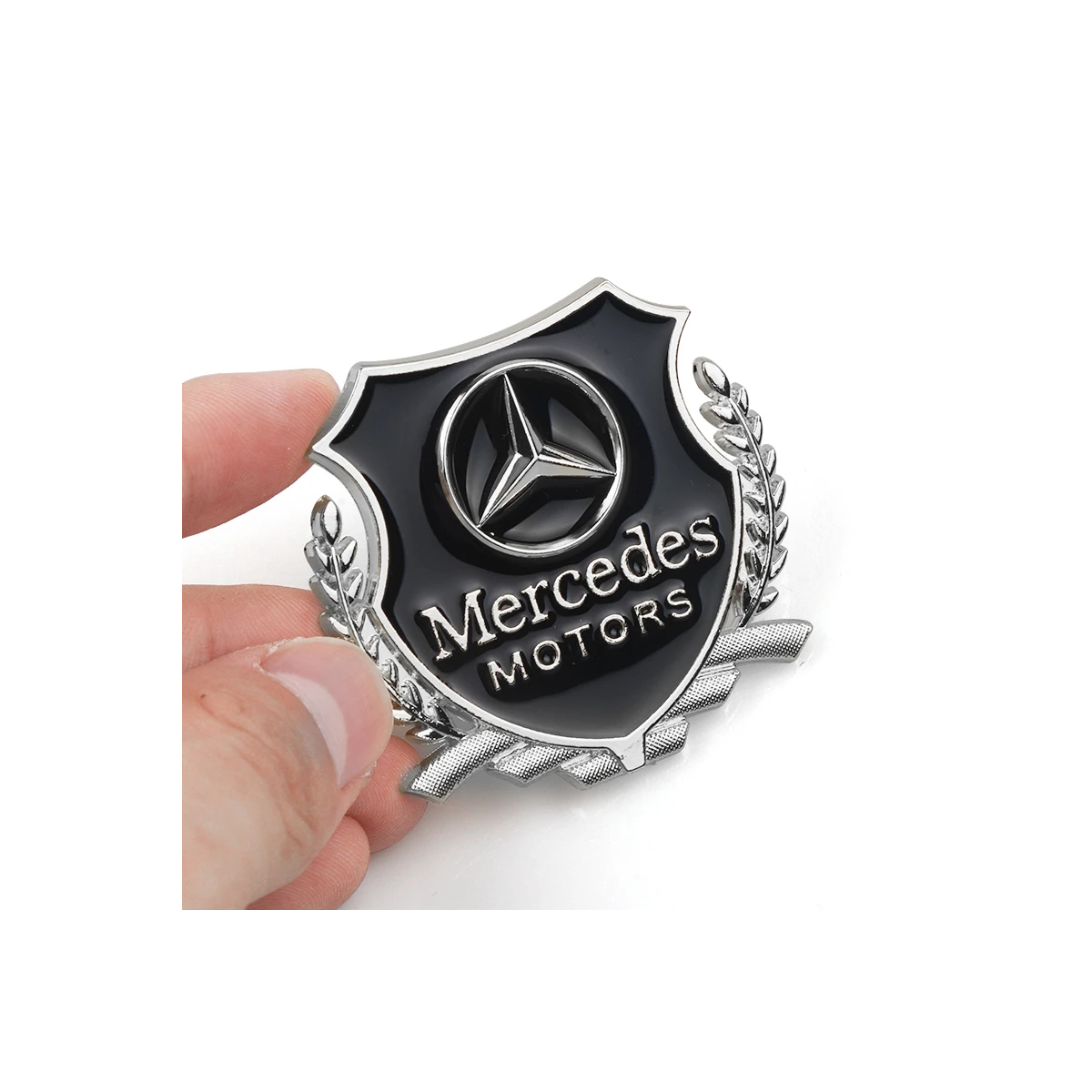 EMBLEME BOUCLIER LOGO MERCEDES SILVER | WRC Rally Mega.Store
