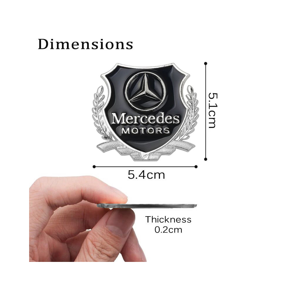 EMBLEME BOUCLIER LOGO MERCEDES SILVER | WRC Rally Mega.Store