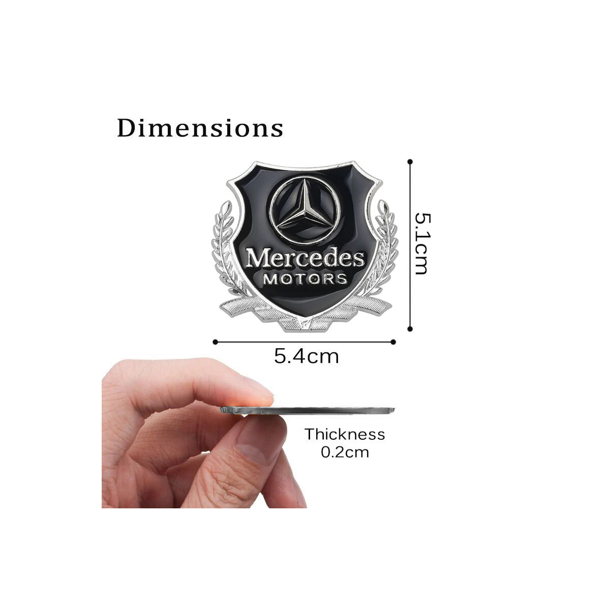 EMBLEME BOUCLIER LOGO MERCEDES SILVER | WRC Rally Mega.Store