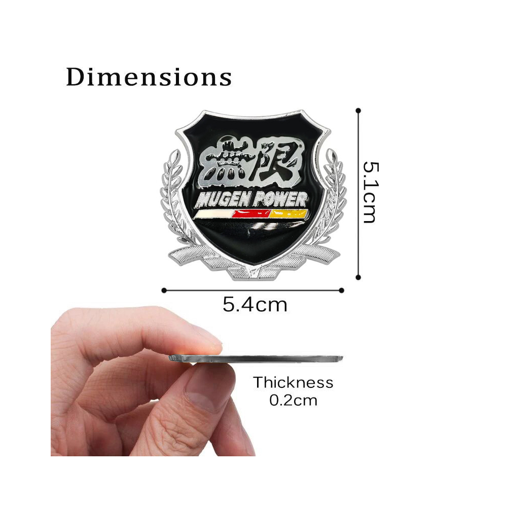 EMBLEME BOUCLIER LOGO MUGEN POWER SILVER | WRC Rally Mega.Store