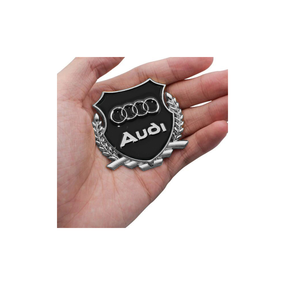EMBLEME BOUCLIER LOGO AUDI SILVER | WRC Rally Mega.Store