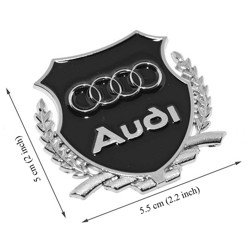EMBLEME BOUCLIER LOGO AUDI SILVER | WRC Rally Mega.Store