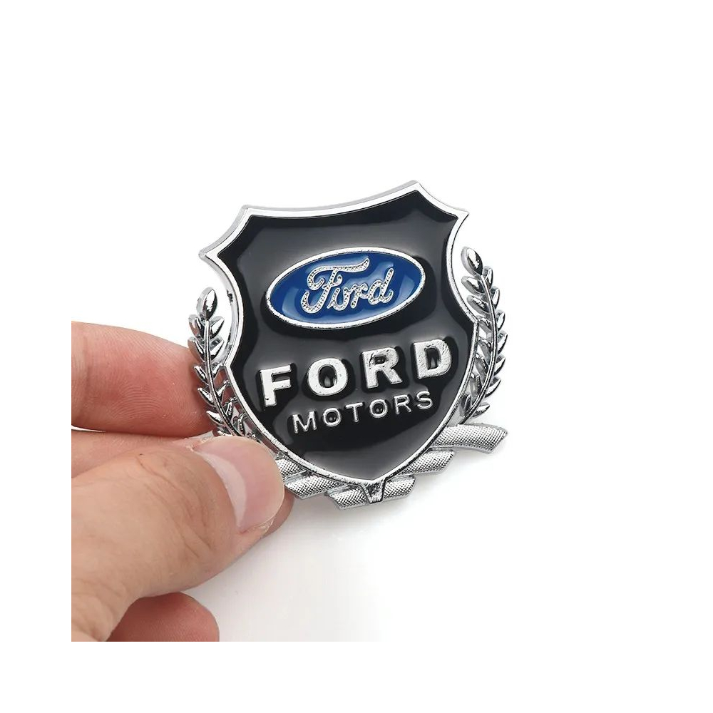 EMBLEME BOUCLIER LOGO FORD SILVER | WRC Rally Mega.Store