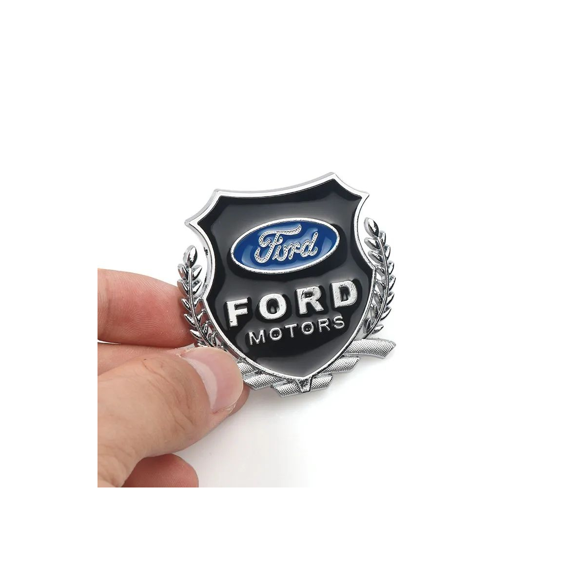 EMBLEME BOUCLIER LOGO FORD SILVER | WRC Rally Mega.Store