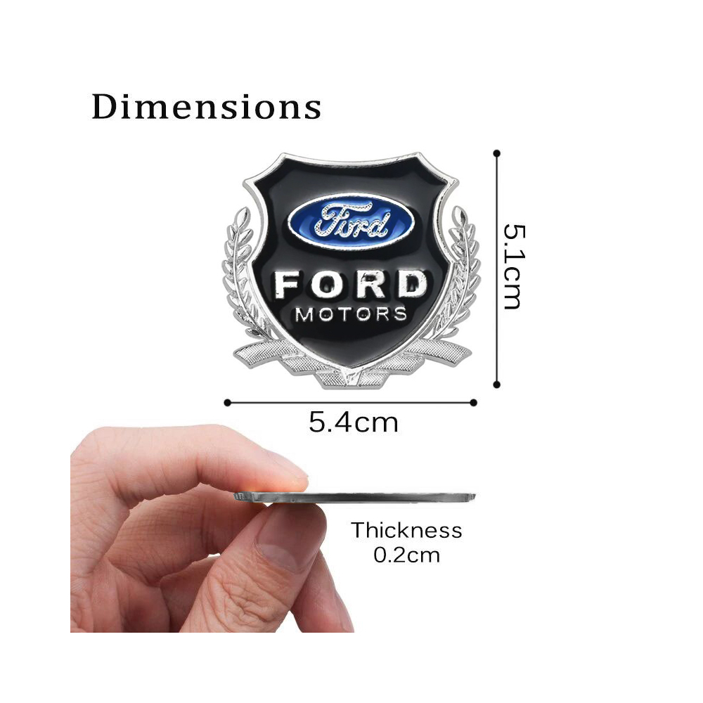 EMBLEME BOUCLIER LOGO FORD SILVER | WRC Rally Mega.Store