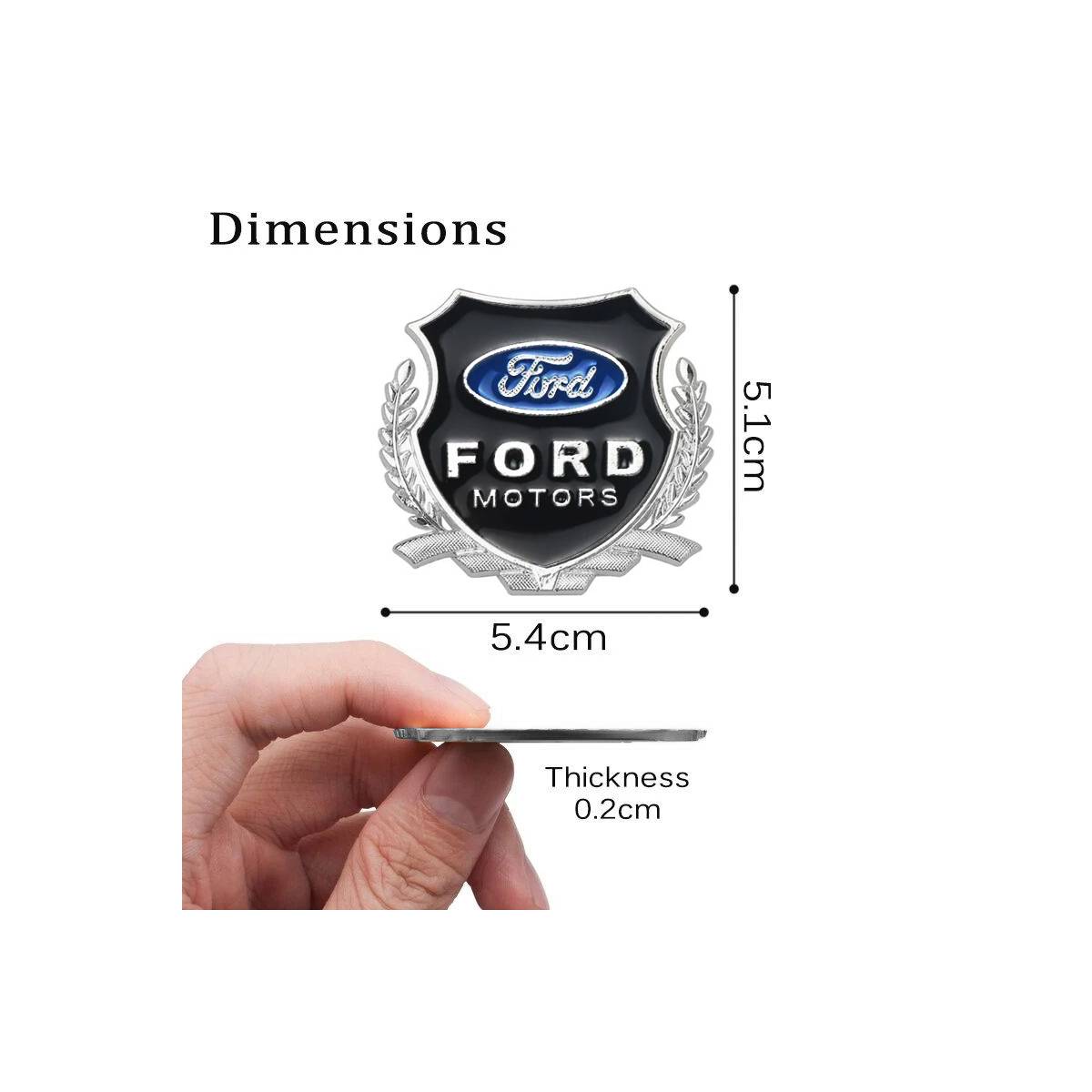 EMBLEME BOUCLIER LOGO FORD SILVER | WRC Rally Mega.Store