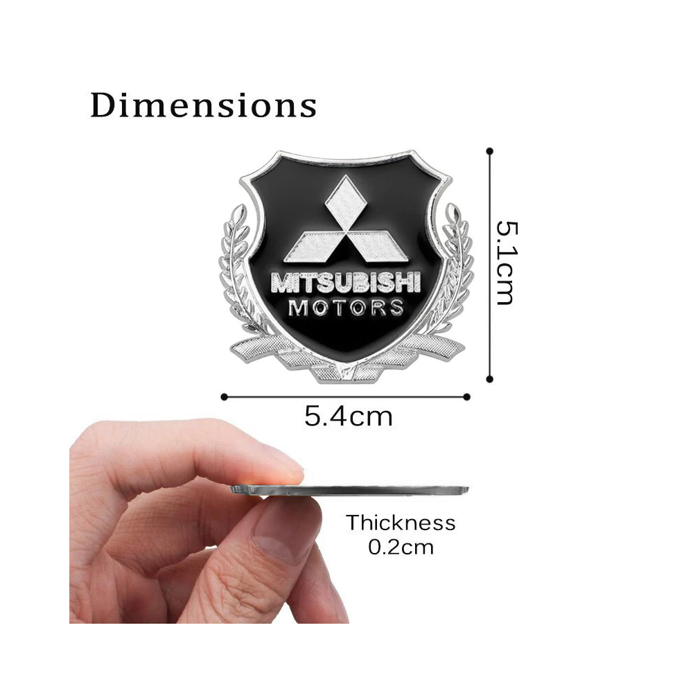 EMBLEME BOUCLIER LOGO MITSUBISHI SILVER | WRC Rally Mega.Store