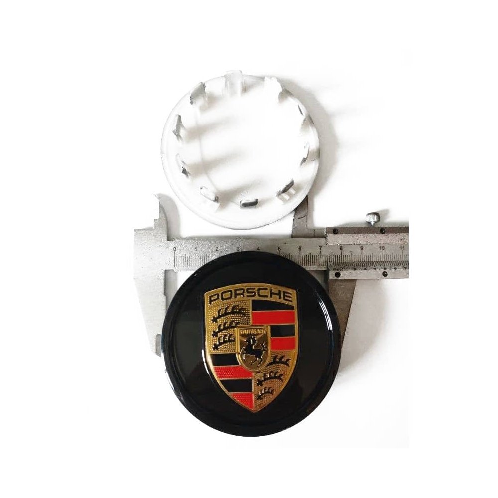 CACHE MOYEU PORSCHE NOIR BRILLANT 76MM | WRC Rally Mega.Store