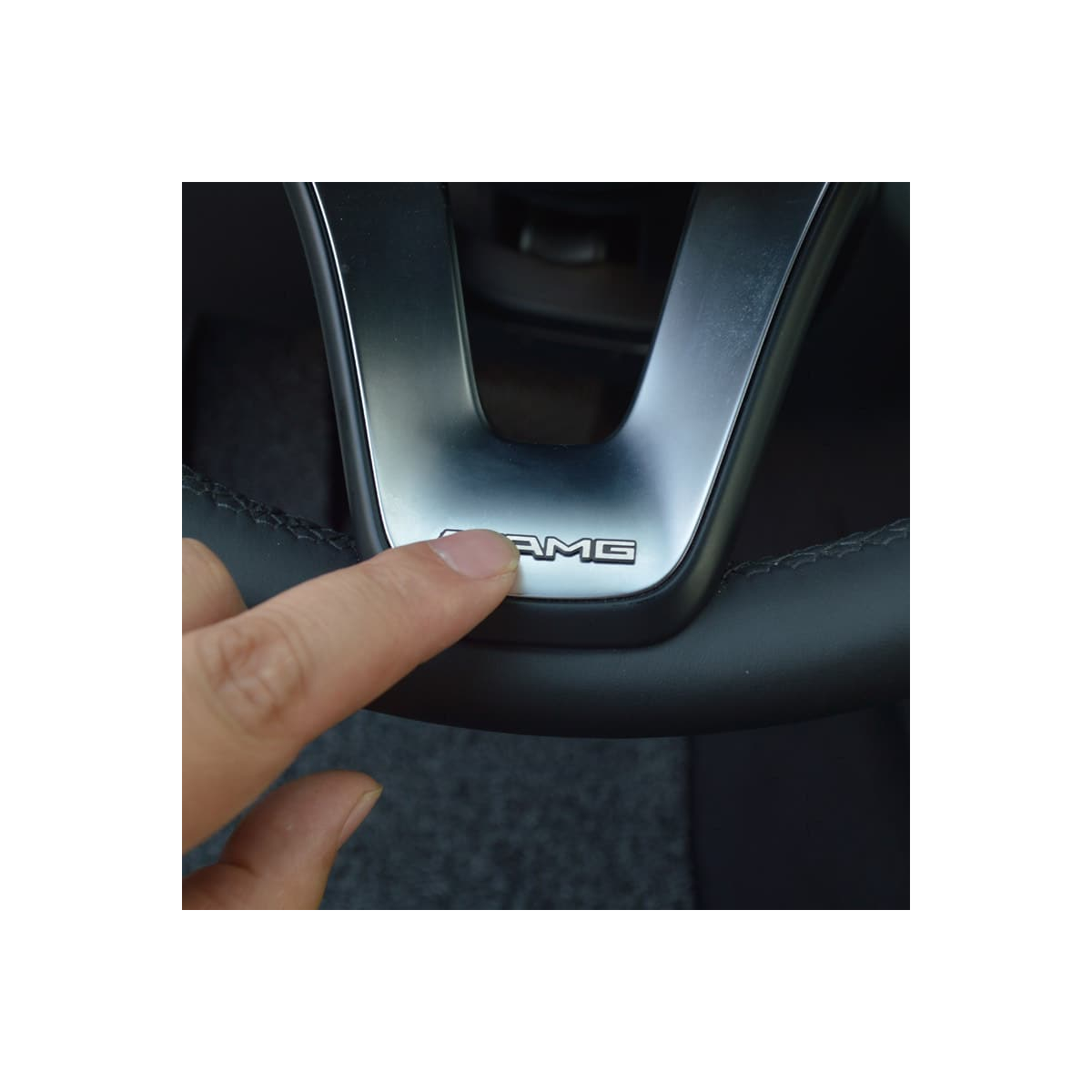 EMBLEME LOGO AUTOCOLLANT AMG GRIS POUR VOLANT MERCEDES | WRC Rally Mega.Store