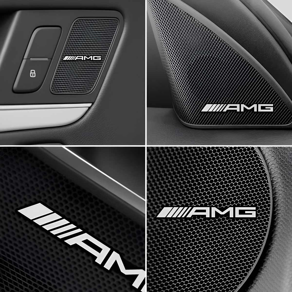 EMBLEME LOGO AUTOCOLLANT AMG GRIS POUR VOLANT MERCEDES | WRC Rally Mega.Store