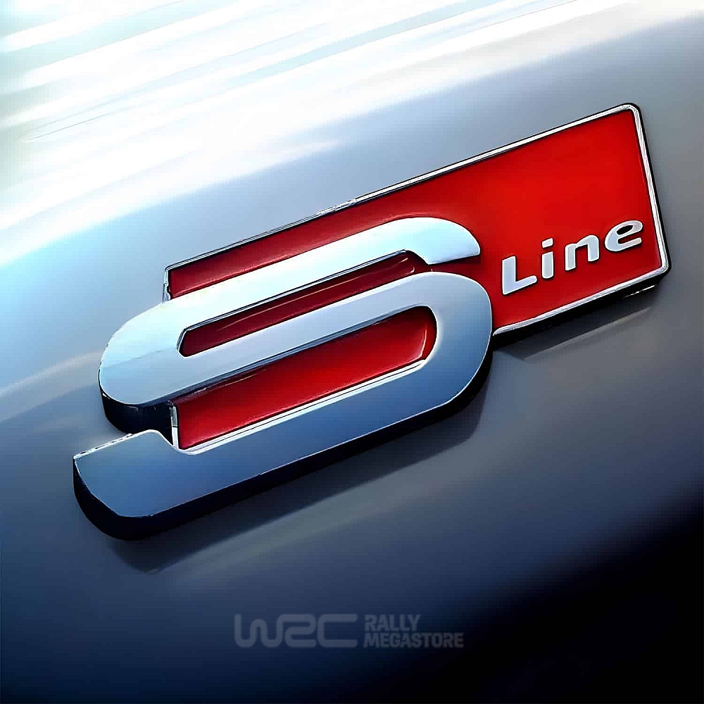 EMBLEME LOGO AUTOCOLLANT AUDI S LINE ARGENT | WRC Rally Mega.Store