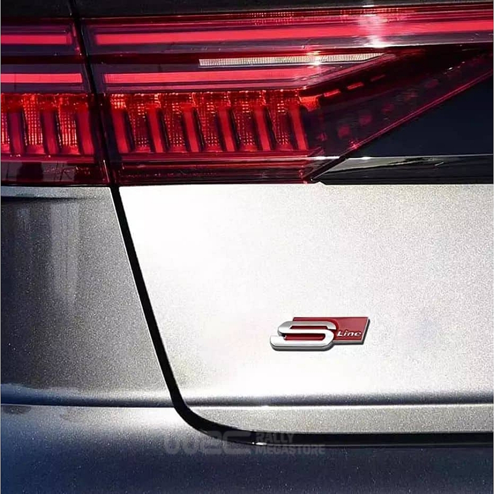 EMBLEME LOGO AUTOCOLLANT AUDI S LINE ARGENT | WRC Rally Mega.Store