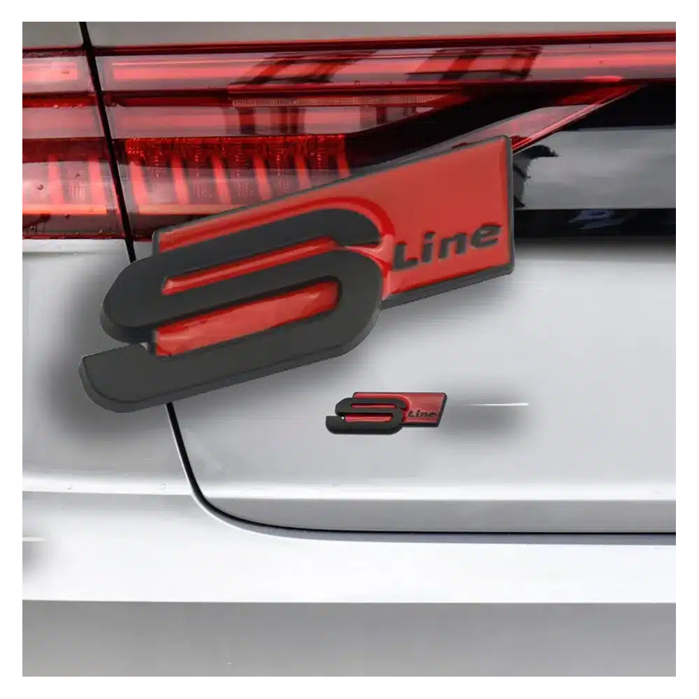 EMBLEME LOGO AUTOCOLLANT AUDI S LINE NOIR | WRC Rally Mega.Store