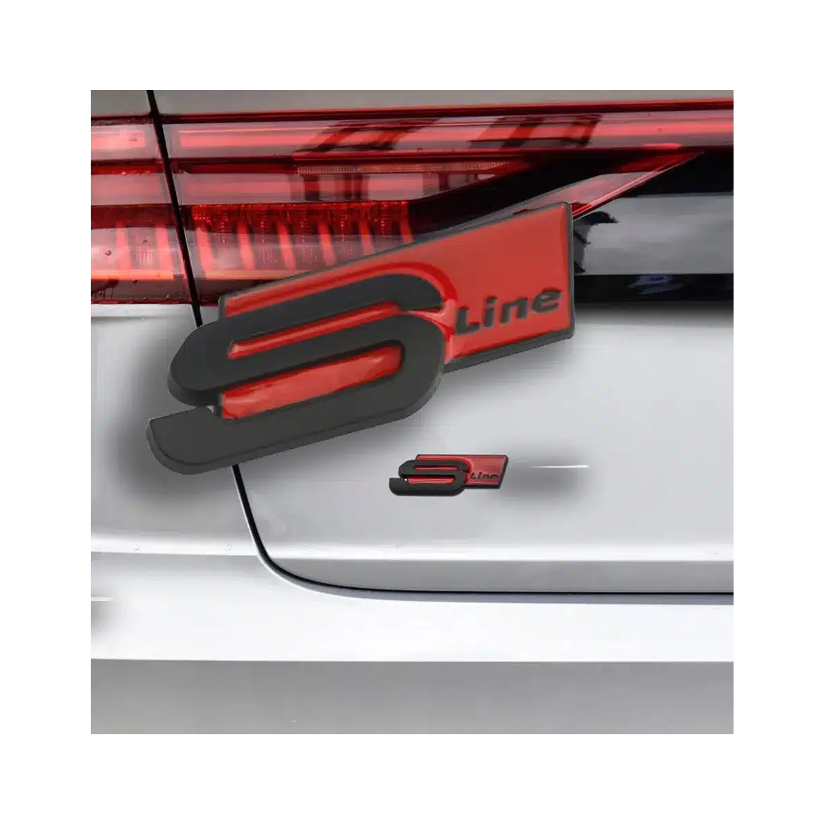 EMBLEME LOGO AUTOCOLLANT AUDI S LINE NOIR | WRC Rally Mega.Store