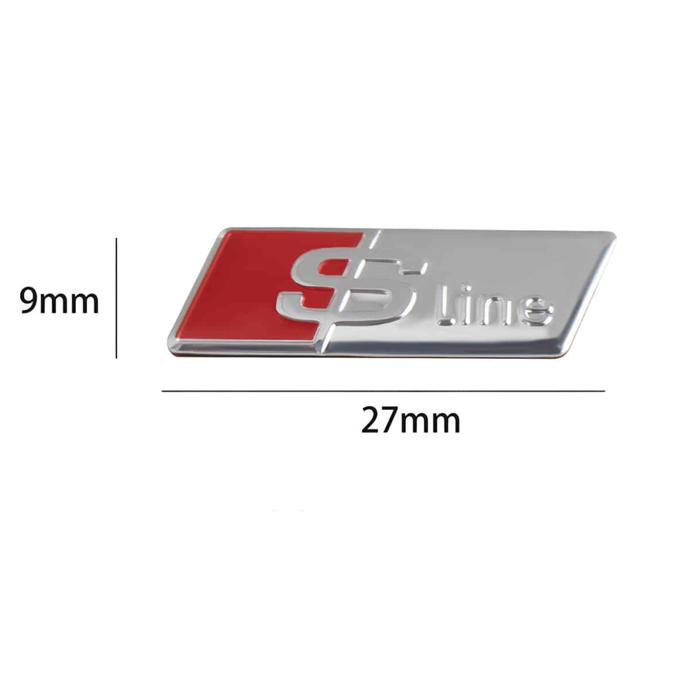 EMBLEME LOGO AUTOCOLLANT S LINE SILVER POUR VOLANT AUDI | WRC Rally Mega.Store