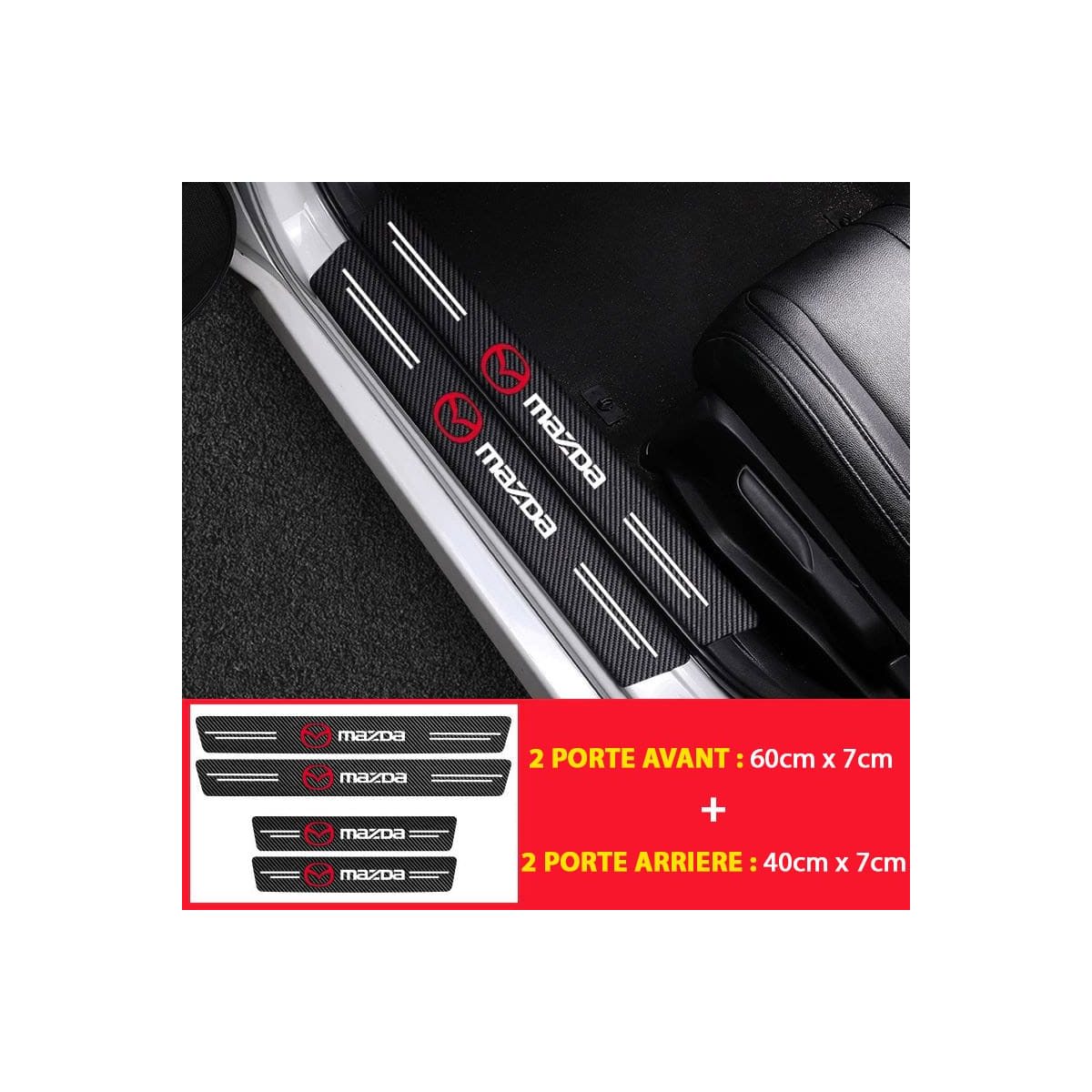 FILM PROTECTION AUTOCOLLANT POUR SEUIL DE PORTE MAZDA | WRC Rally Mega.Store