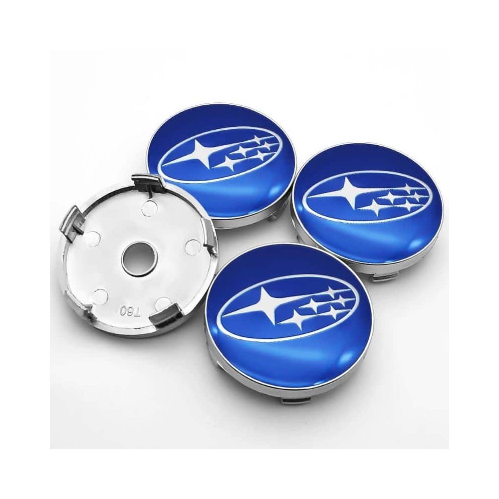 CACHE MOYEU SUBARU 60MM BLEU | WRC Rally Mega.Store